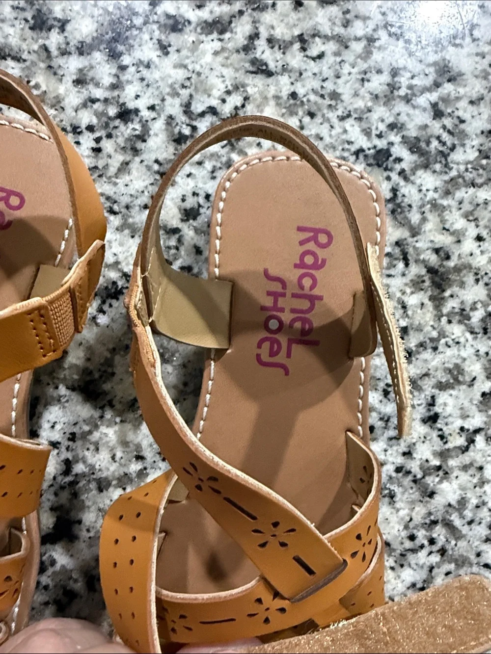Rachel Shoes Tan Strappy Kids Sandals with Buckle
